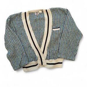 Tony Lambert Design Group vintage 80s tweed preppy academic cardigan- Size L